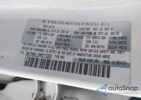 2021 Mazda Cx-30 2.5 S from USA, damaged, VIN 3MVDMBAL8MM213290